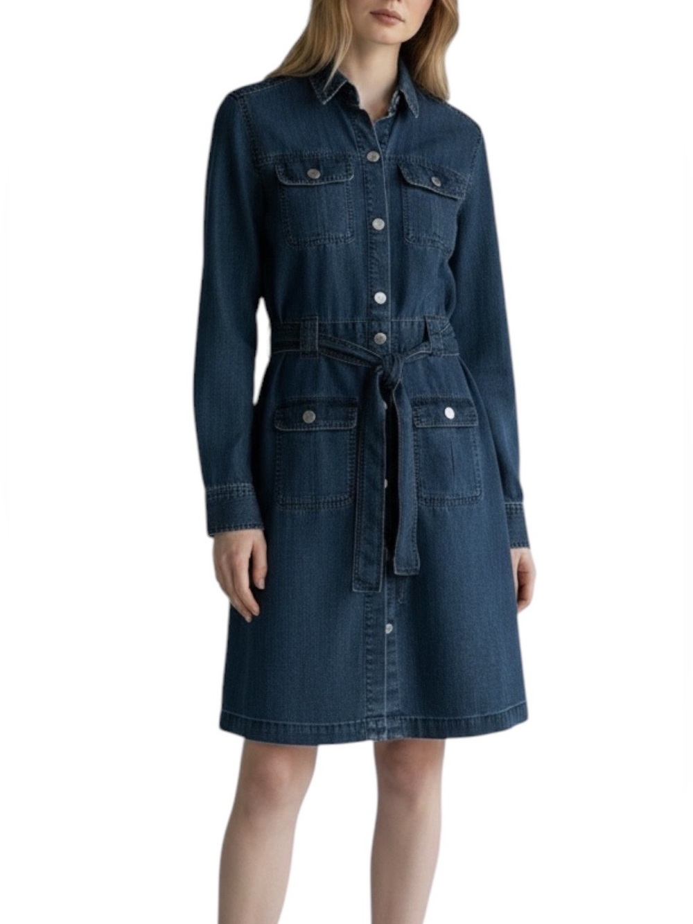Rails Ripley Dark Wash Blue Denim Longsleeve Collared Dress Women’s X-Small